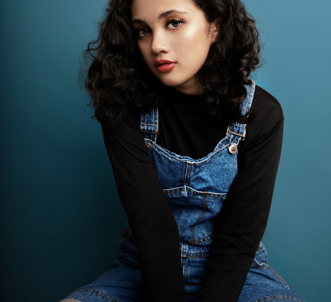 Studio portrait of an elegant Latina actress with dark hair