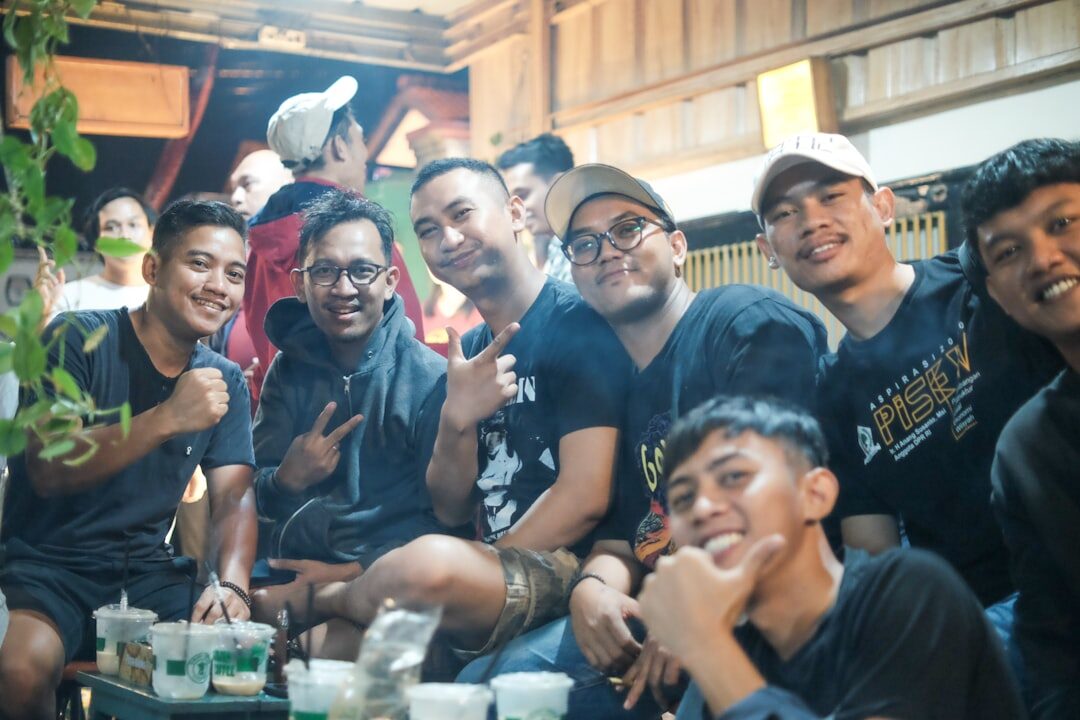 group of fans discussing celebrity